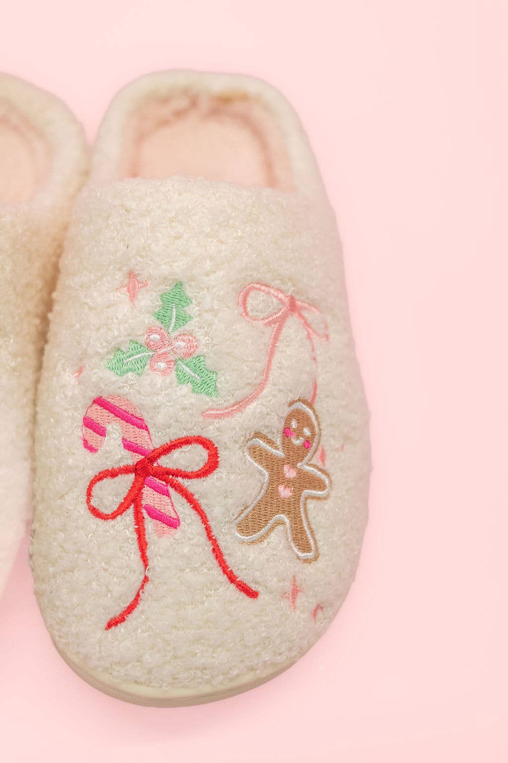 Gingerbread Bows - Christmas Sweets Slippers - Adult 4 sizes - themonogram manor 