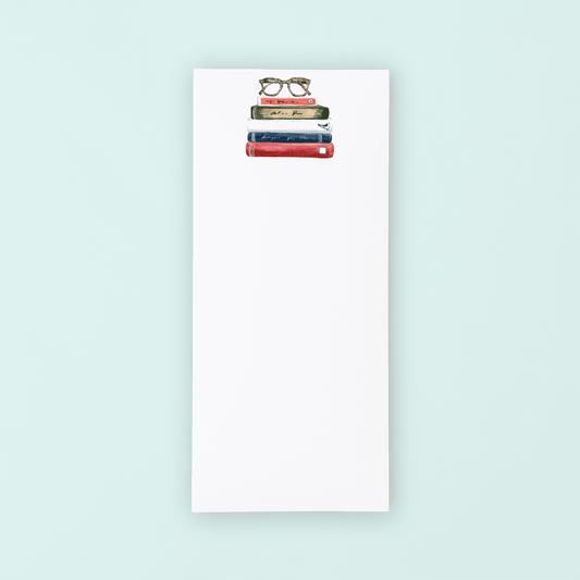 Book Stack with Glasses Lists Pad - themonogram manor 