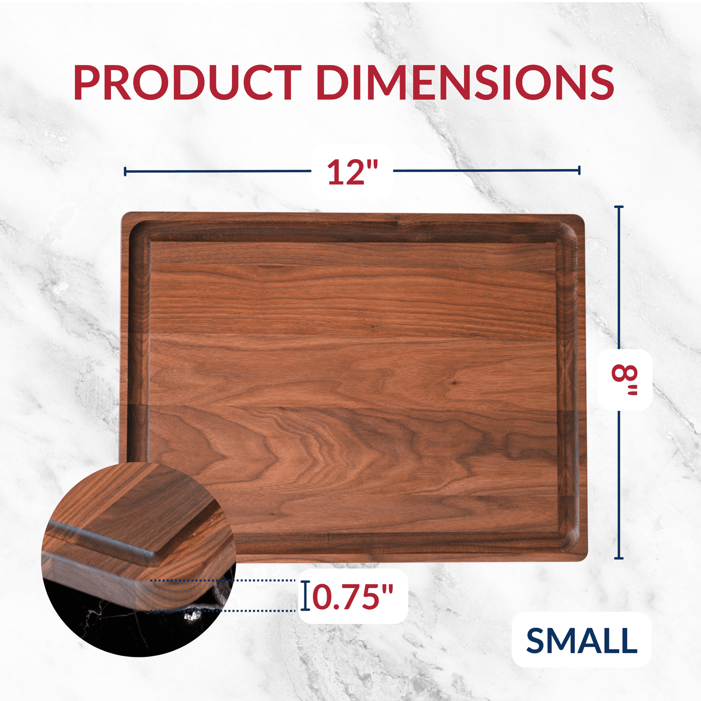 Small Walnut Wood Cutting Board - themonogram manor 