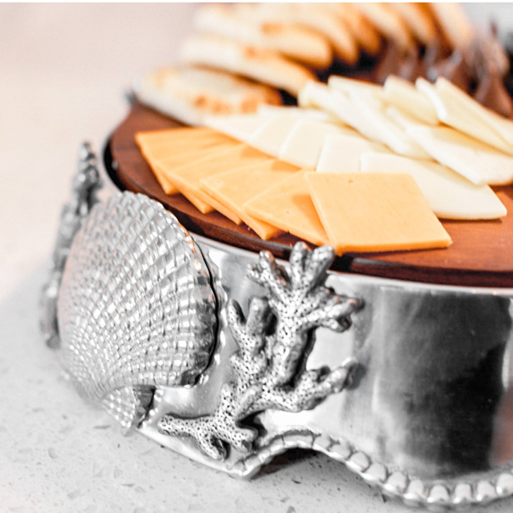 Coastal Wood Cheese Pedestal - themonogram manor 