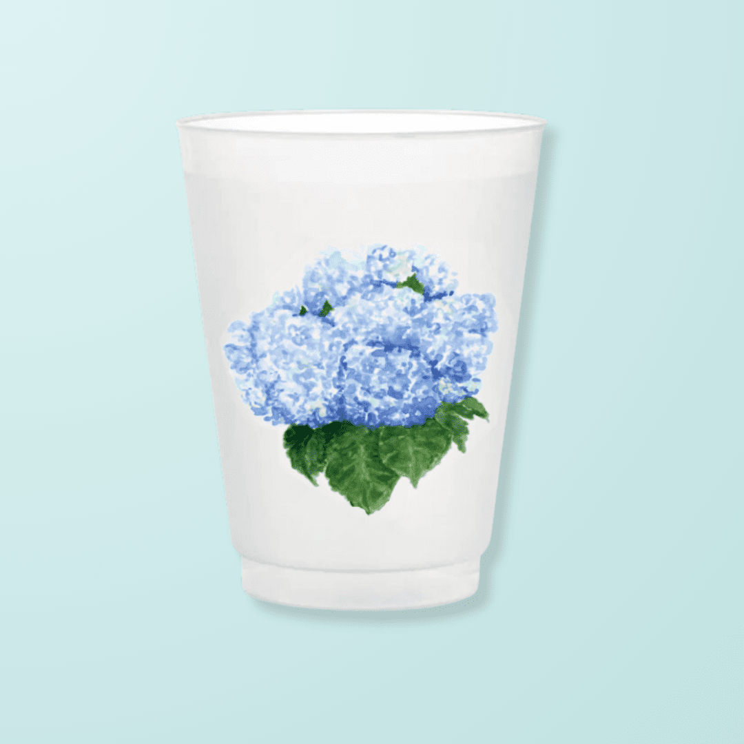 Blue Hydrangea Frosted Cups - themonogram manor 