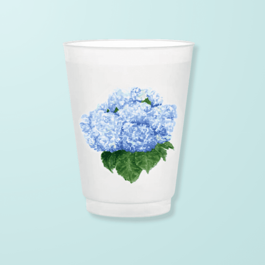 Blue Hydrangea Frosted Cups - themonogram manor 