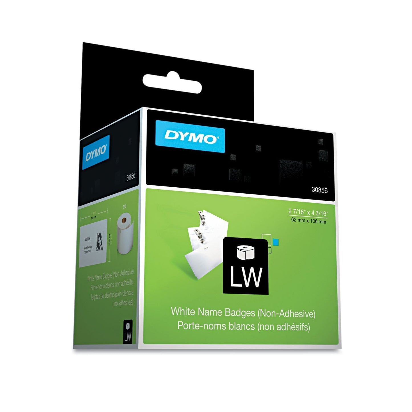 DYMO Name Badge Insert Labels, 2.43" x 4.18", White, 250 Labels/Box - themonogram manor 