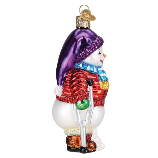 Snowman With Crutches Ornament - themonogram manor 