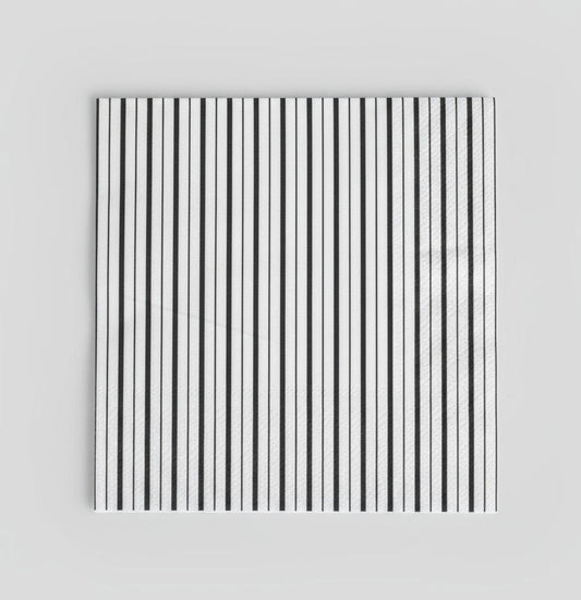 Black and White Fine Stripes Napkins (Set of 16) - themonogram manor 