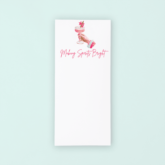 Pink Christmas Cocktail List Pad - themonogram manor 