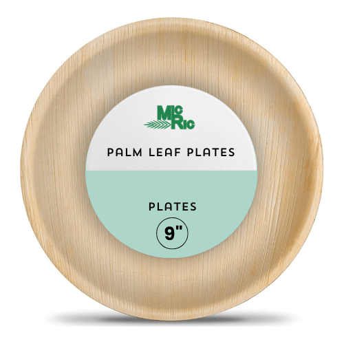 9 Inch Round Palm Leaf Plate (300 Pack) - themonogram manor 