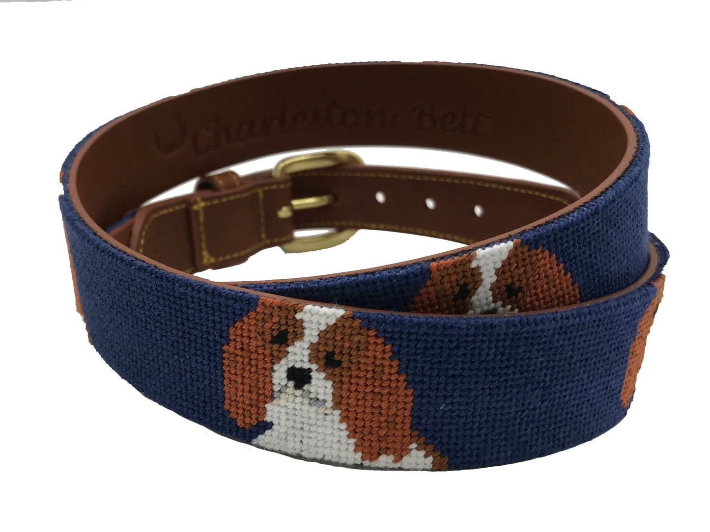 Charleston Belt Cavalier King Charles / Cavapoo Hand - stitched Needlepoint Belt - themonogram manor 