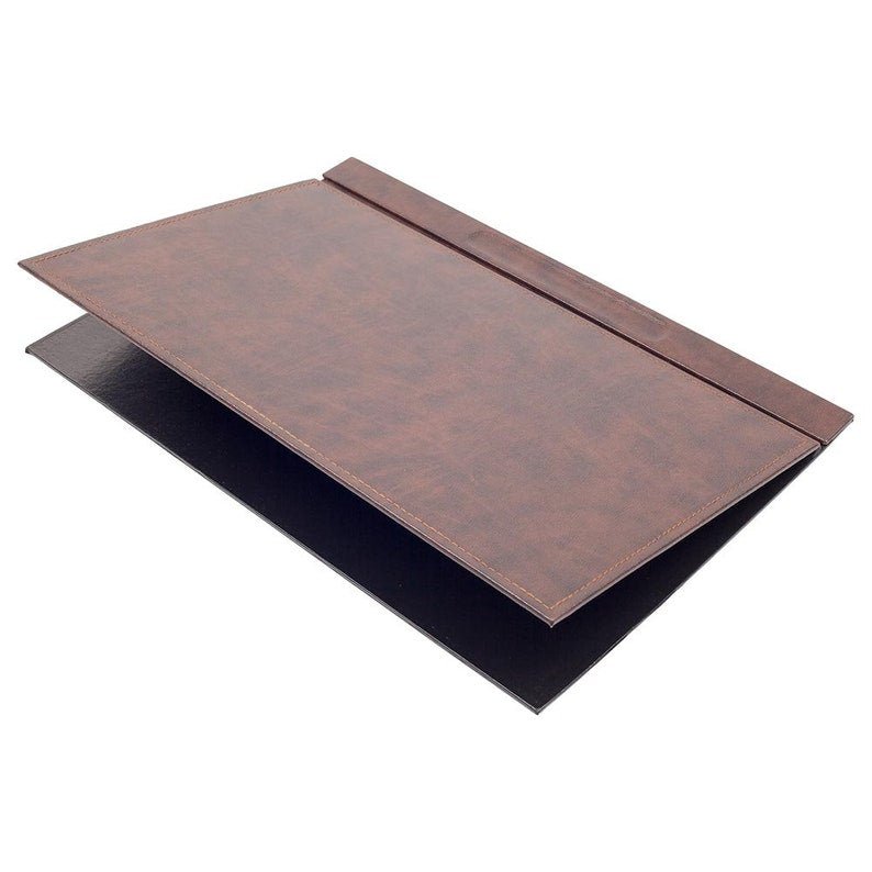 MOOG Leather Desk Set - Double Document Tray - Brown - 10 PCS - themonogram manor 