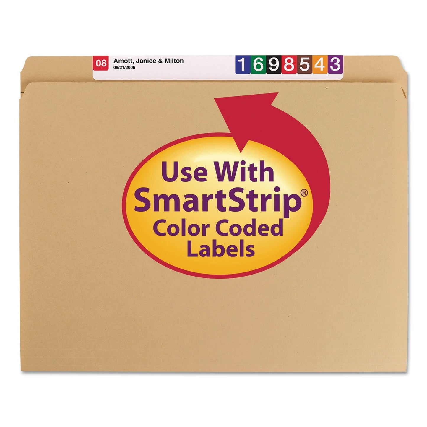 Smead Heavyweight Kraft File Folder, Straight Tabs, Letter Size, 0.75" Expansion, 11 - pt Kraft, Brown, 100/Box - themonogram manor 