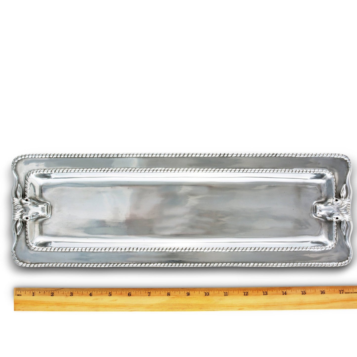 Longhorn with Braid Oblong Tray - themonogram manor 