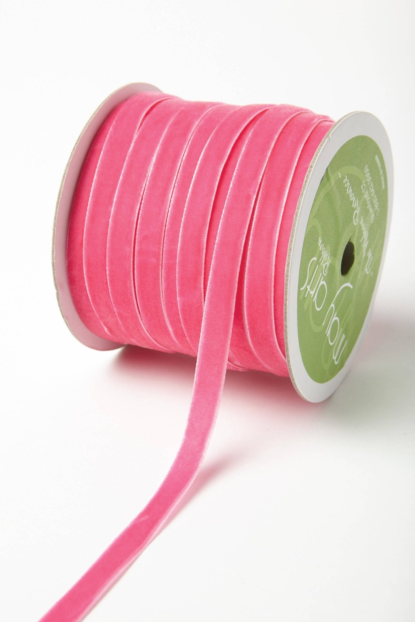 3/8" Hot Pink Classic Woven Velvet Ribbon - themonogram manor 