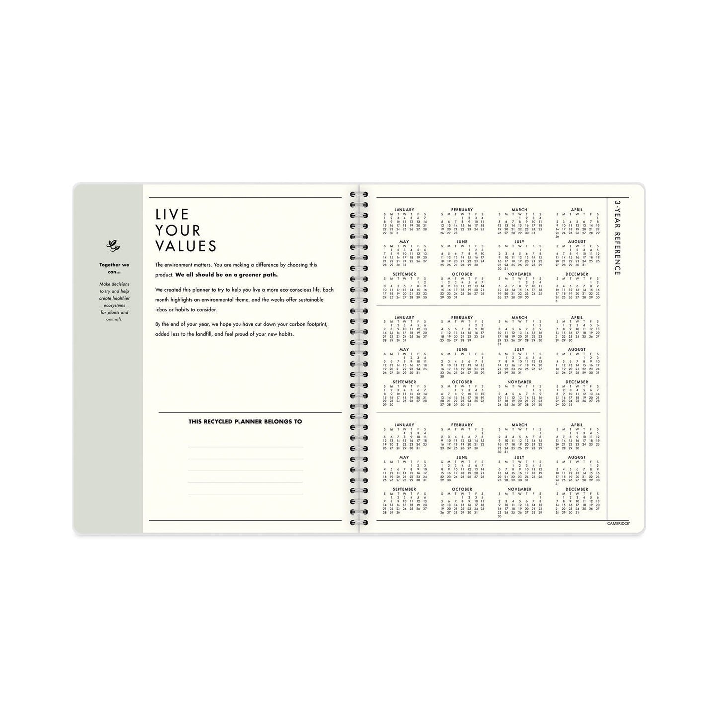 Cambridge GreenPath Weekly/Monthly Planner, GreenPath Artwork, 11 x 8.5, White/Green Cover,12 Month (Jan to Jan): 2023 - themonogram manor 