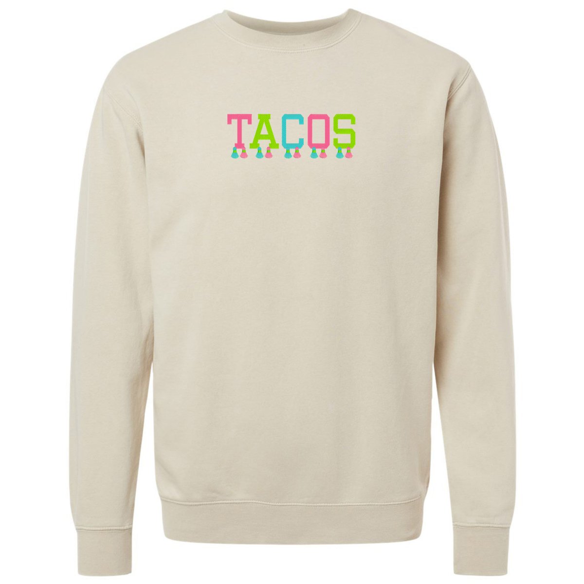 Embroidered Tasseled 'Tacos' Cozy Crew - themonogram manor 