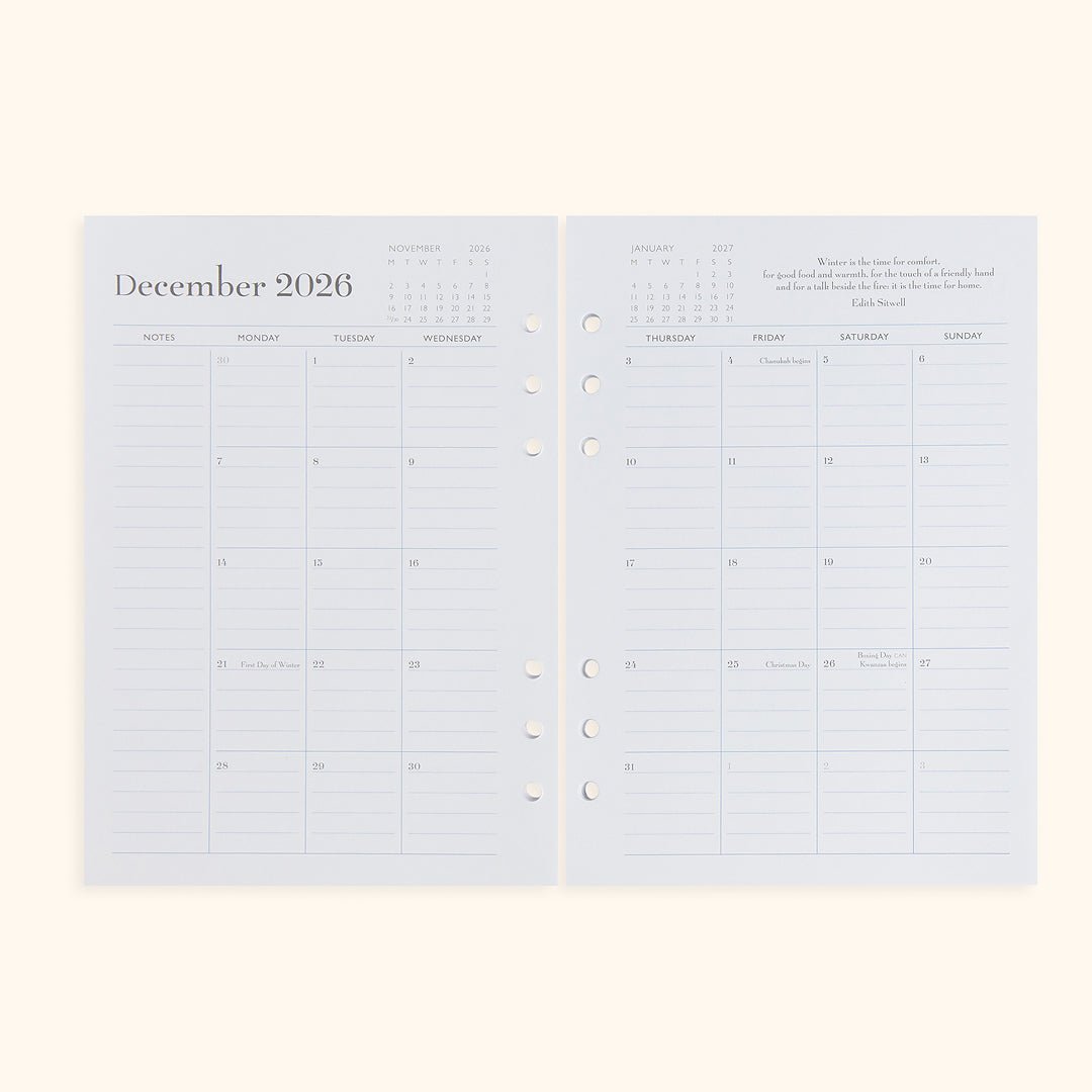 A5 Inserts for Weekly Planner Personal Portfolio 2026 - themonogram manor 