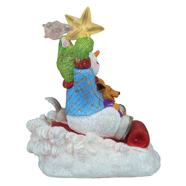 Star Powered Snow Boy Lighted Figurine - themonogram manor 