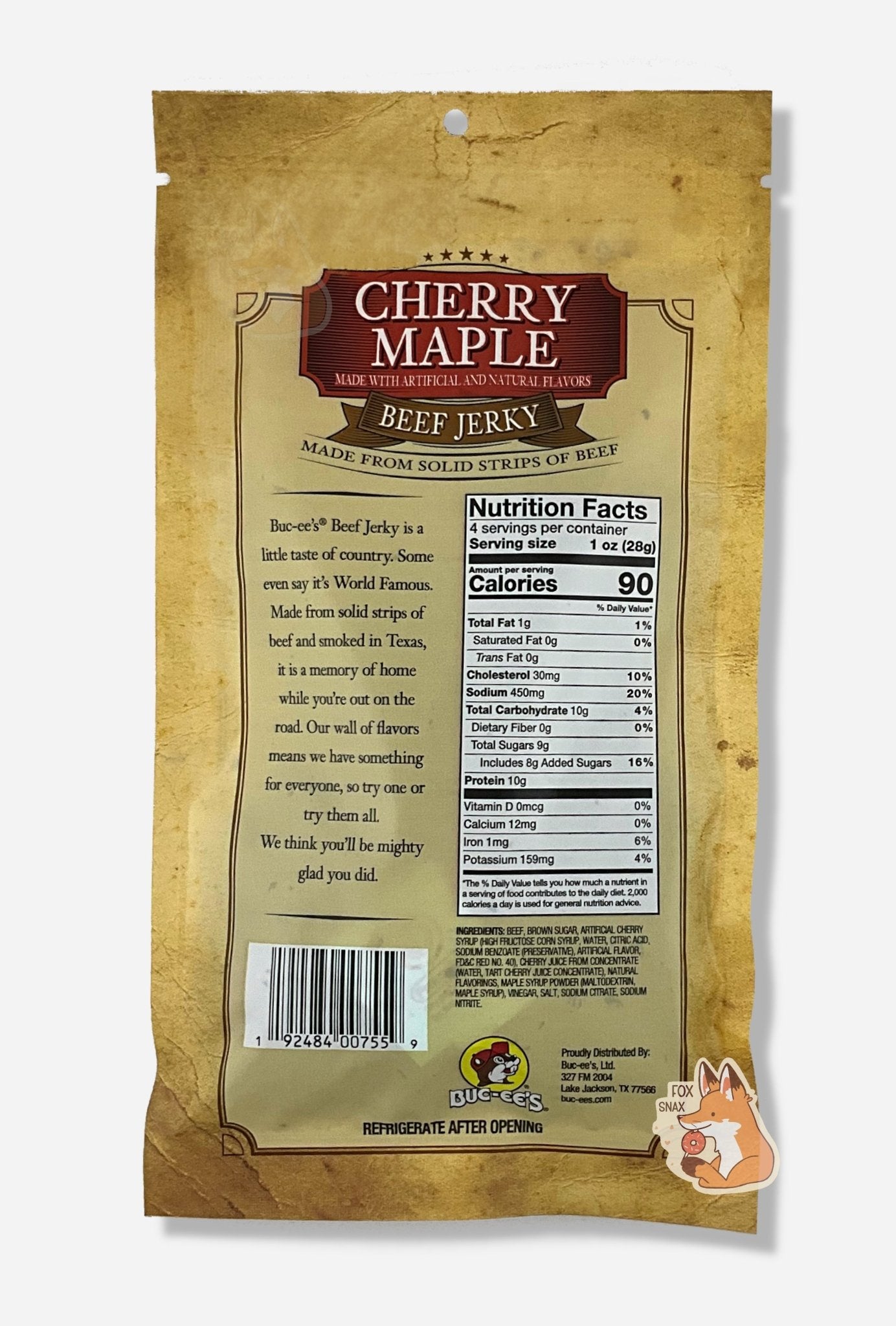 Buc - ee's Cherry Maple Beef Jerky - themonogram manor 