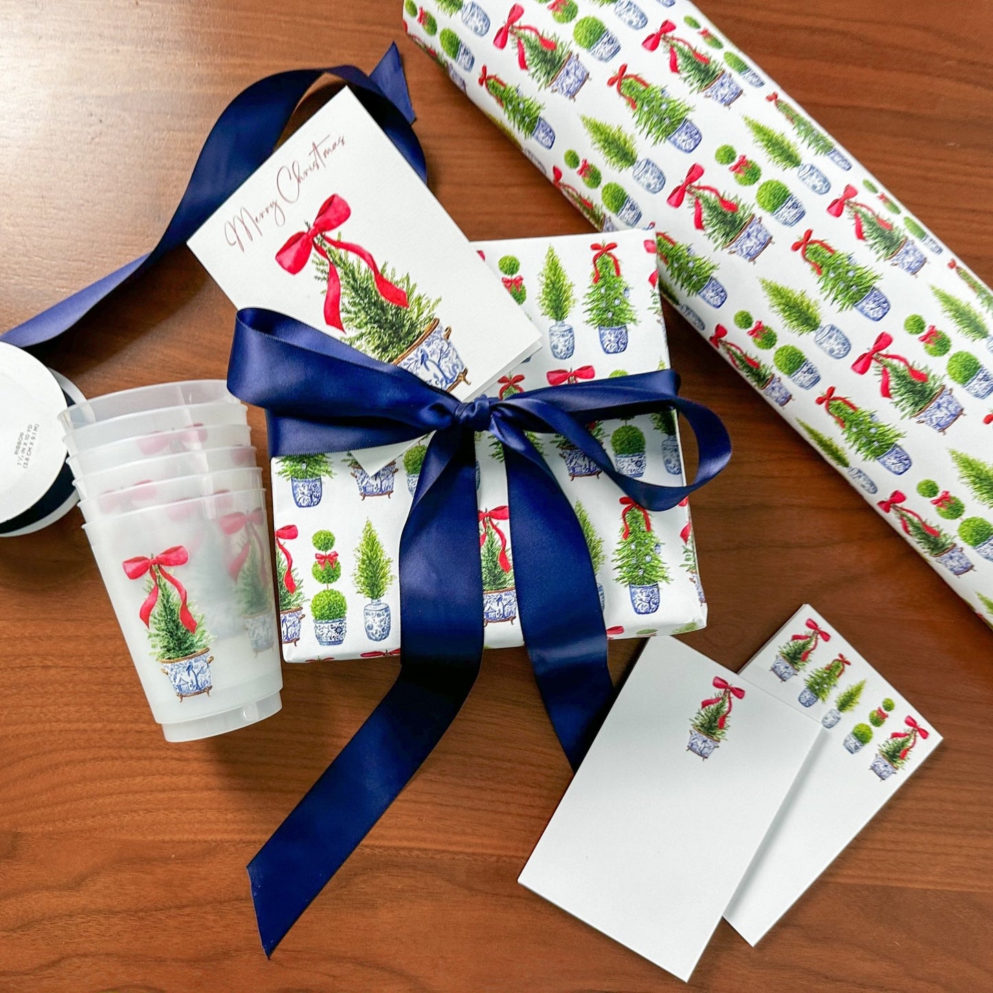 Christmas Chinoiserie Wrapping Paper - themonogram manor 