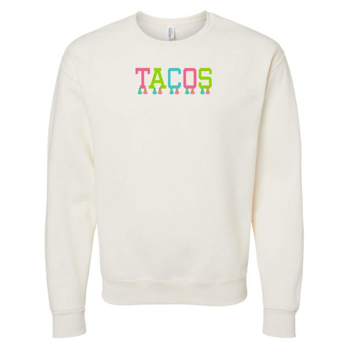 Embroidered Tasseled 'Tacos' Sweatshirt - themonogram manor 