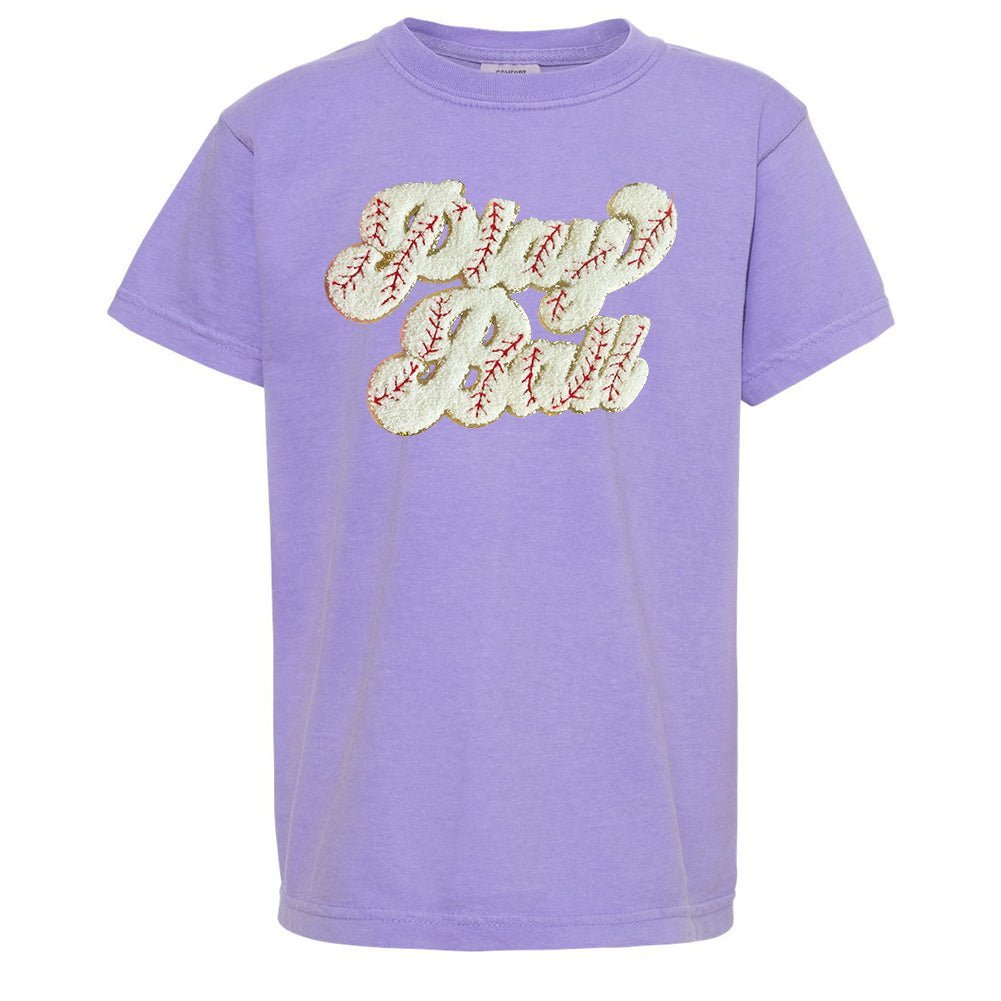 Kids Play Ball Letter Patch T-Shirt - themonogram manor 