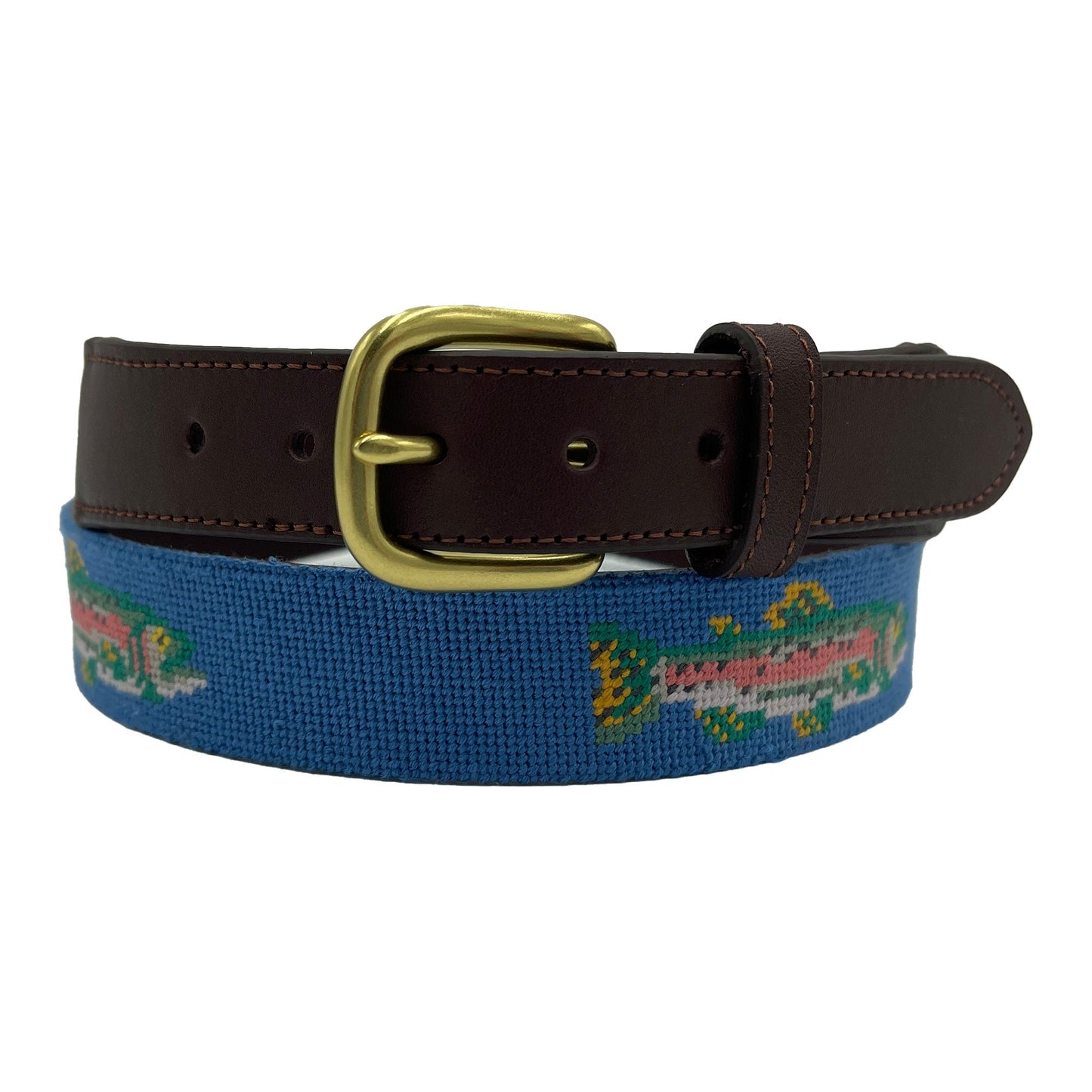 Speckled Trout Fishing Needlepoint Belt - themonogram manor 