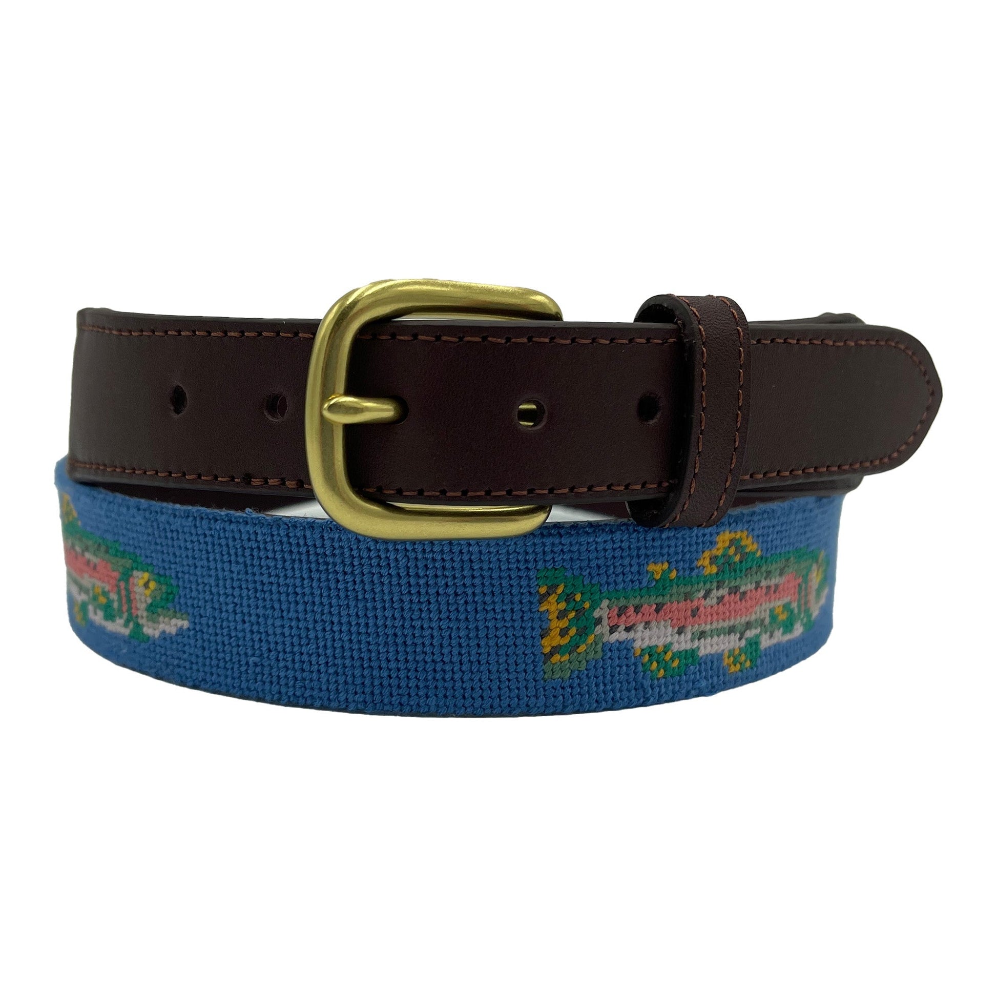 Speckled Trout Fishing Needlepoint Belt - themonogram manor 