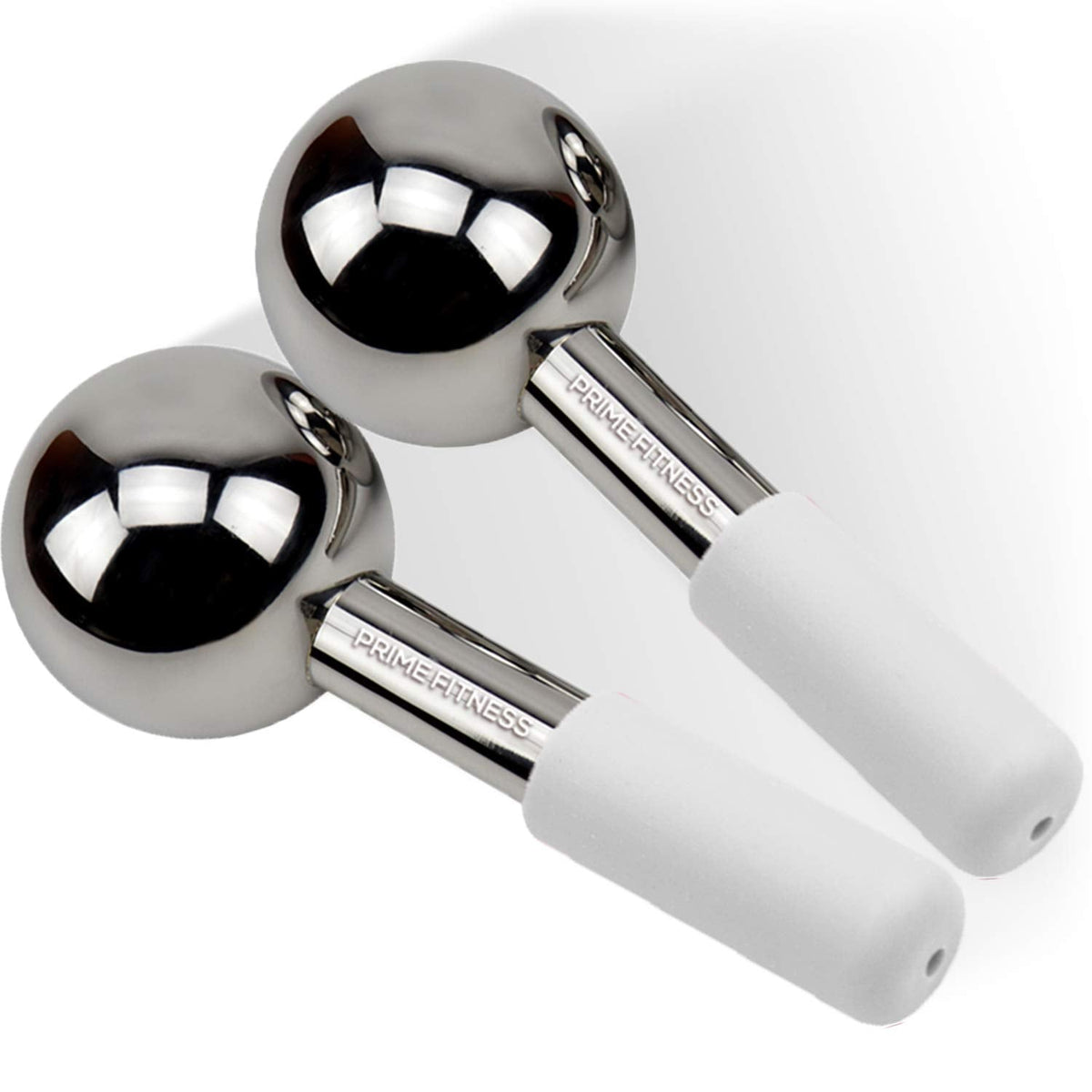 Ice Globes for Facials | Unbreakable Steel Cooling Roller | Cryo Sticks for Face | Massager for Face Neck & Eyes | Skin Care for Dark Circles, Puffiness, Wrinkles, Collagen Production (White) - themonogram manor 