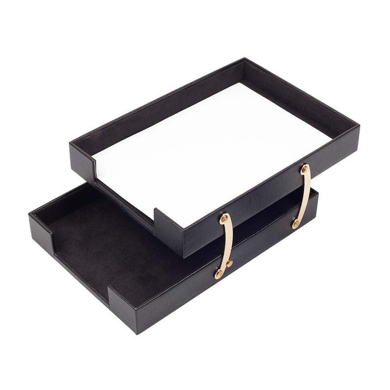 MOOG Leather Double Document Tray - themonogram manor 