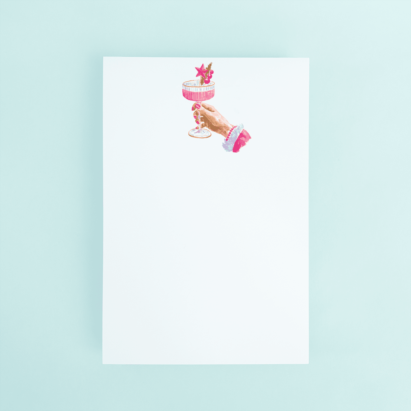 Pink Christmas Cocktail Notepad - themonogram manor 