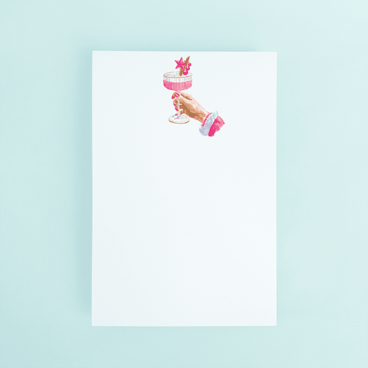 Pink Christmas Cocktail Notepad - themonogram manor 