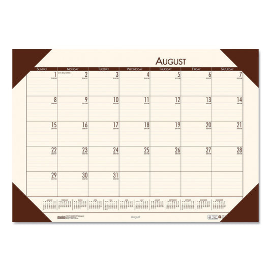 House of Doolittle EcoTones Recycled Academic Desk Pad Calendar, 18.5 x 13, Cream Sheets, Brown Corners, 12 - Month (Aug to July): 2022 to 2023 - themonogram manor 