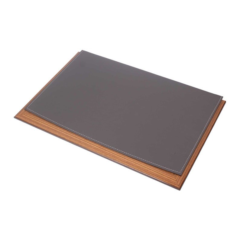 MOOG Leather Desk Pad With Wood Combination - themonogram manor 