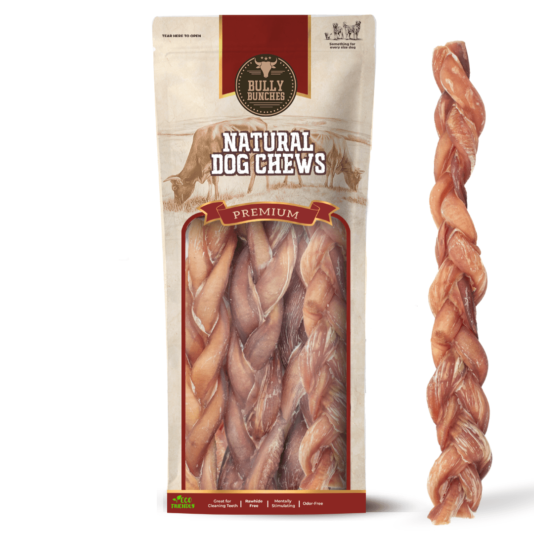 12 Inch Thick Braided Bully Stick - themonogram manor 