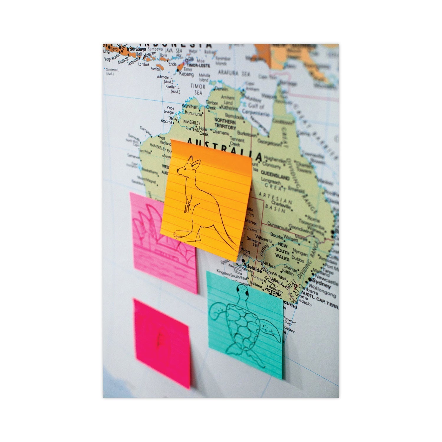Post - it Pop - up Notes Refill, Note Ruled, 4" x 4", Aqua Wave, 90 Sheets/Pad, 5 Pads/Pack - themonogram manor 