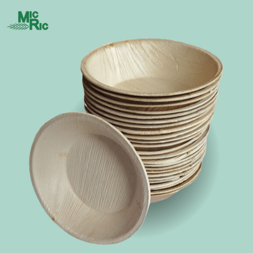 Palm Leaf Bowl 8 Inch Round (240 Pack) - themonogram manor 