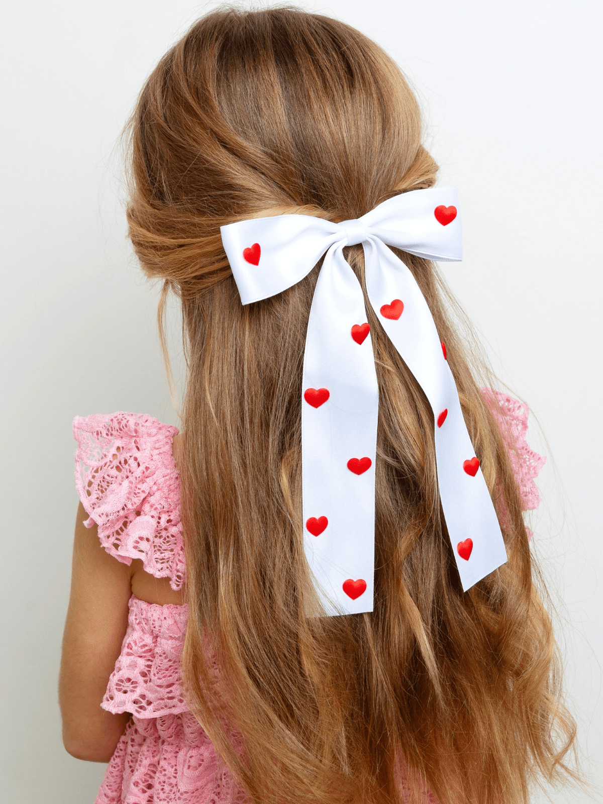 Sweet Hearts Red & White Bow Clip - themonogram manor 