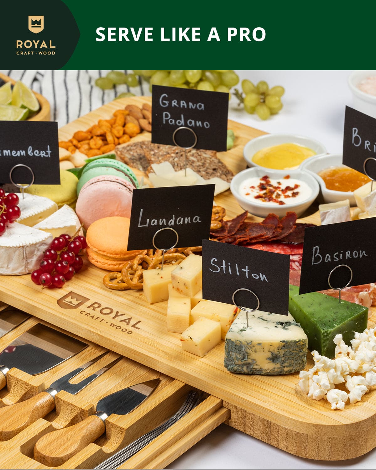 Cheese Board Set with Side Trays - themonogram manor 