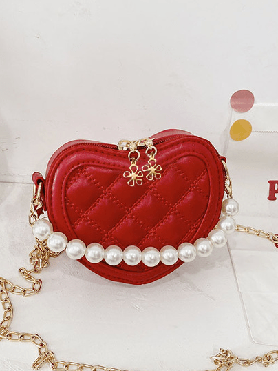 Heart of Pearl Red Crossbody Handbag - themonogram manor 
