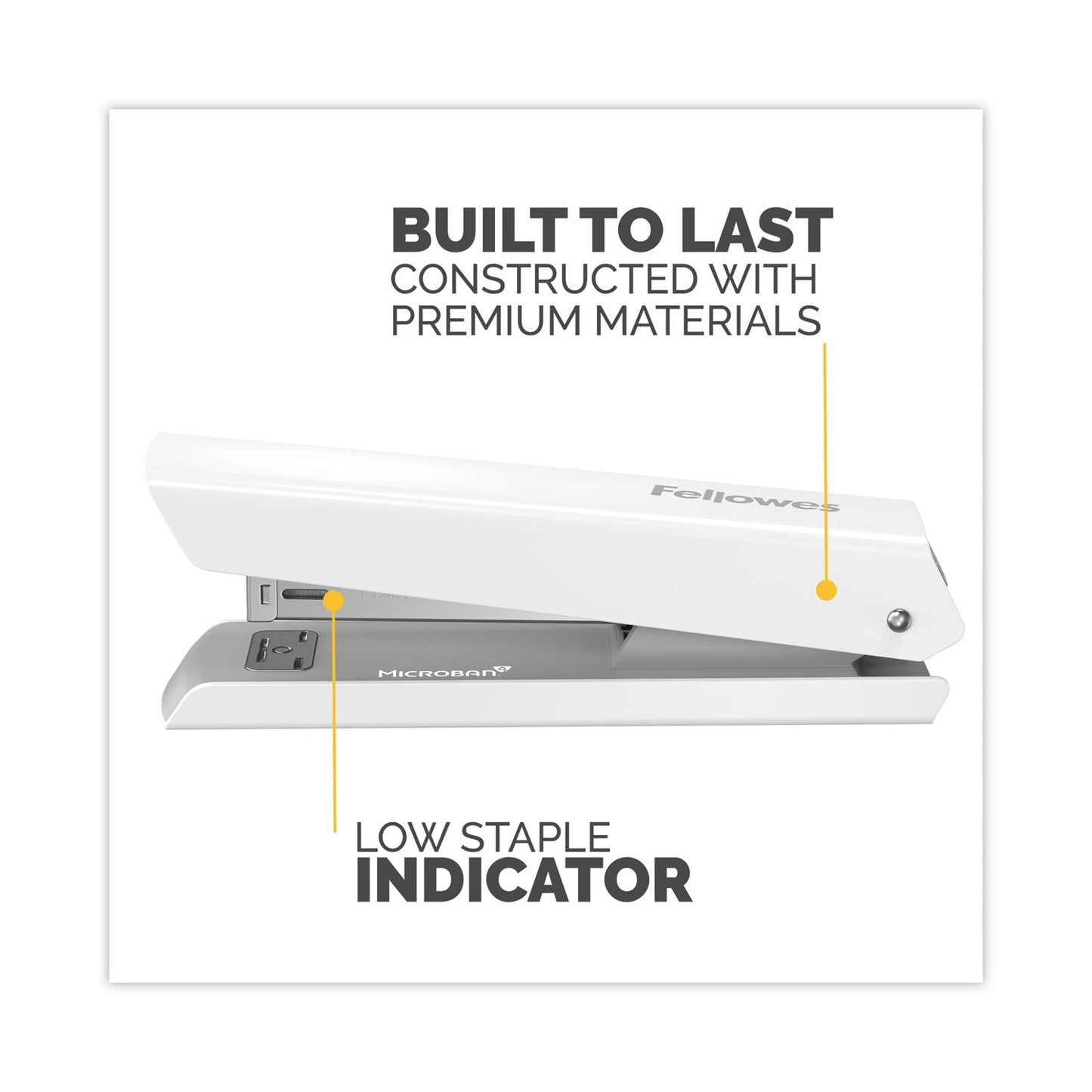 Fellowes LX820 Classic Full Strip Stapler, 20 - Sheet Capacity, White - themonogram manor 
