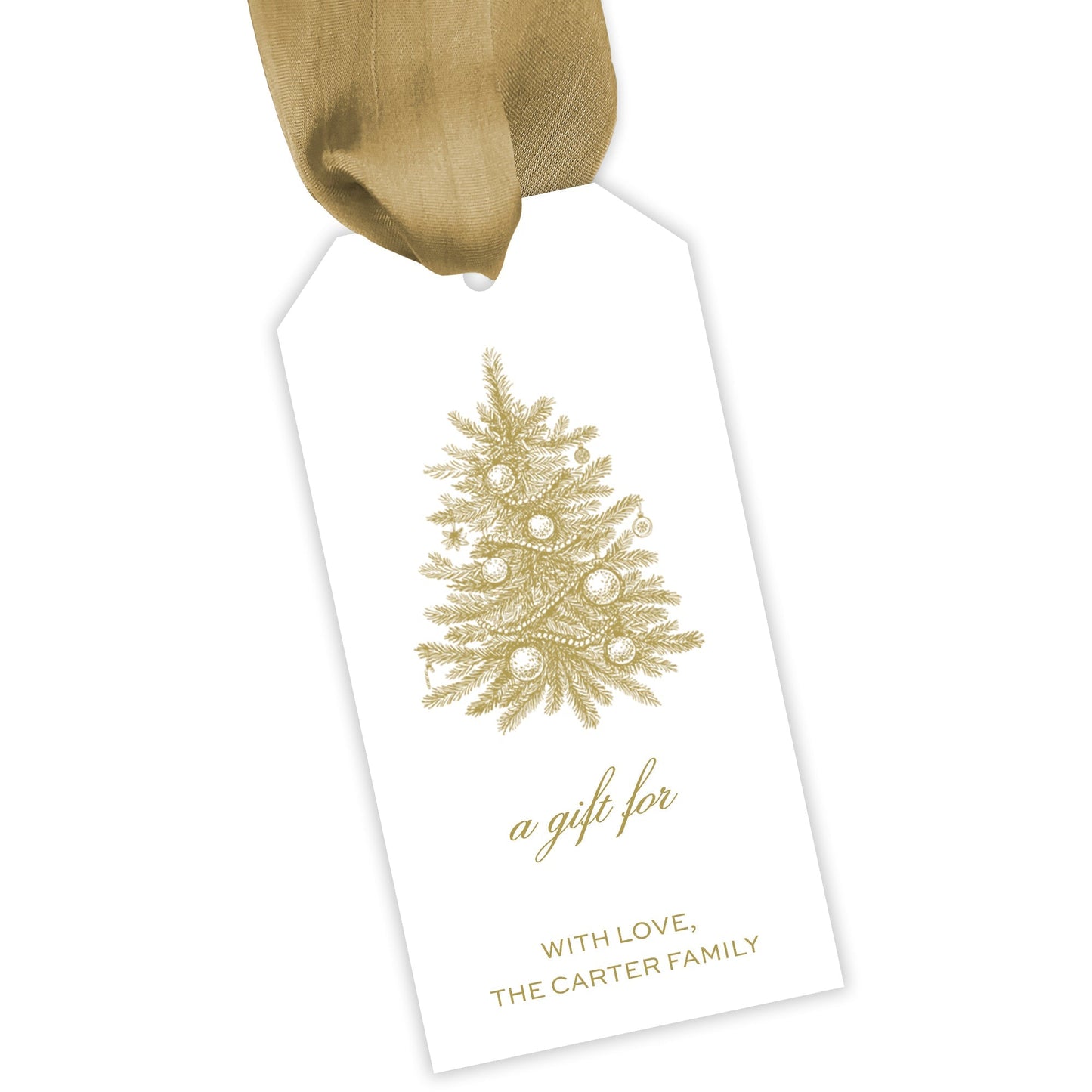 gold christmas personalized gift tag - themonogram manor 