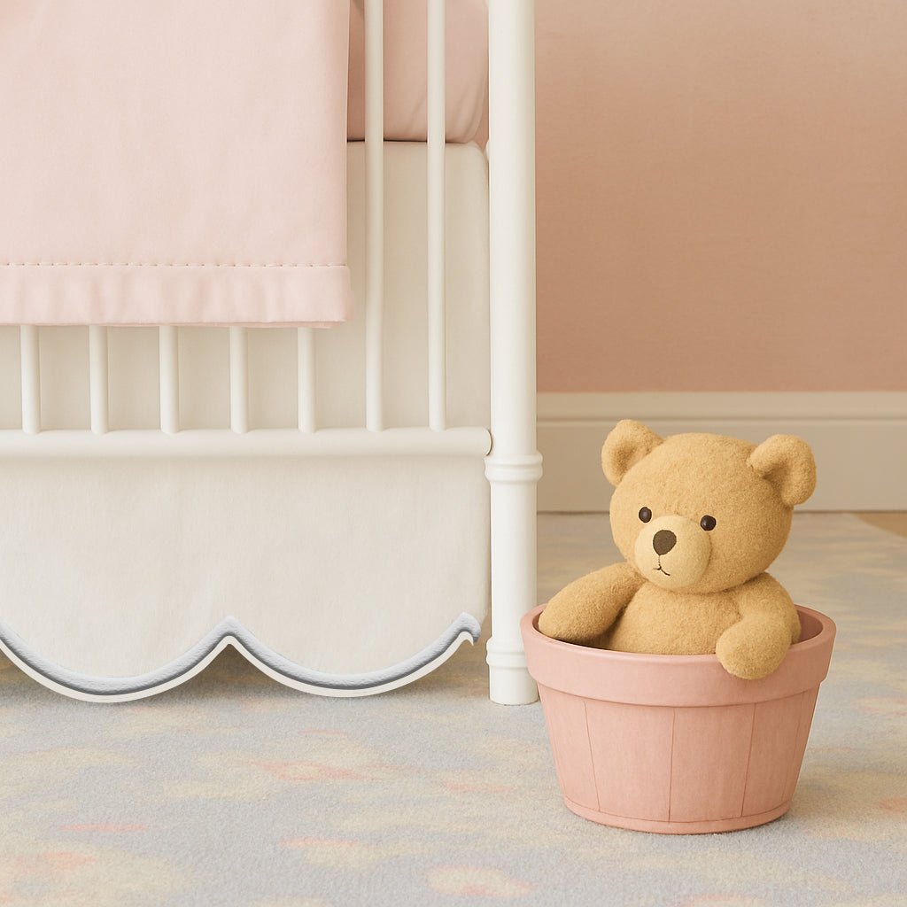 Scallop Embroidery Cotton Crib Skirt - themonogram manor 