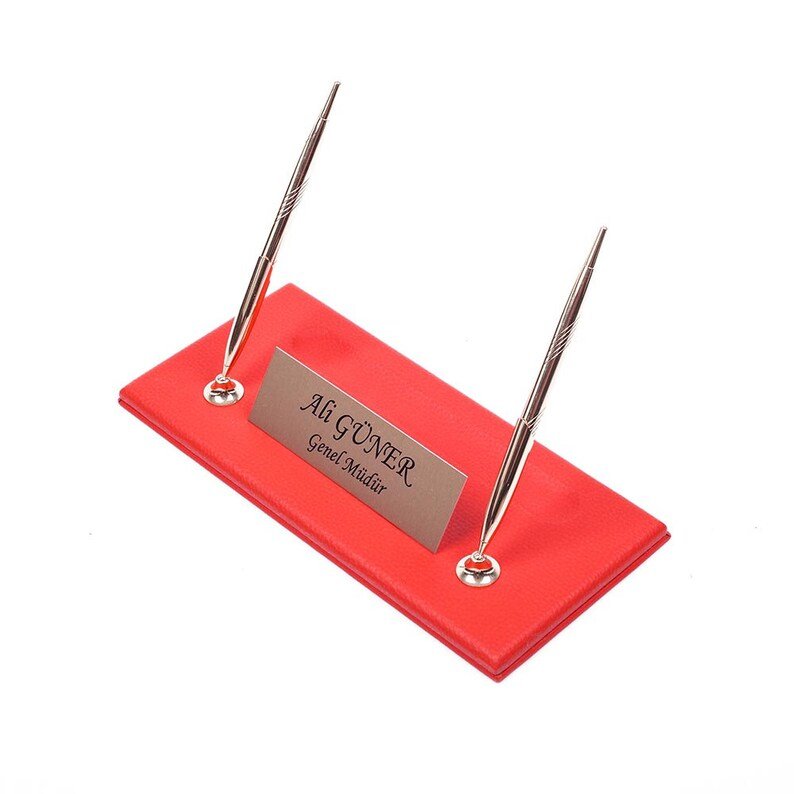 MOOG Leather Desk Set - Double Document Tray - Red - 10 PCS - themonogram manor 