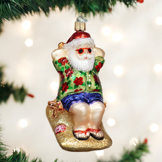 Sunning Santa Ornament - themonogram manor 