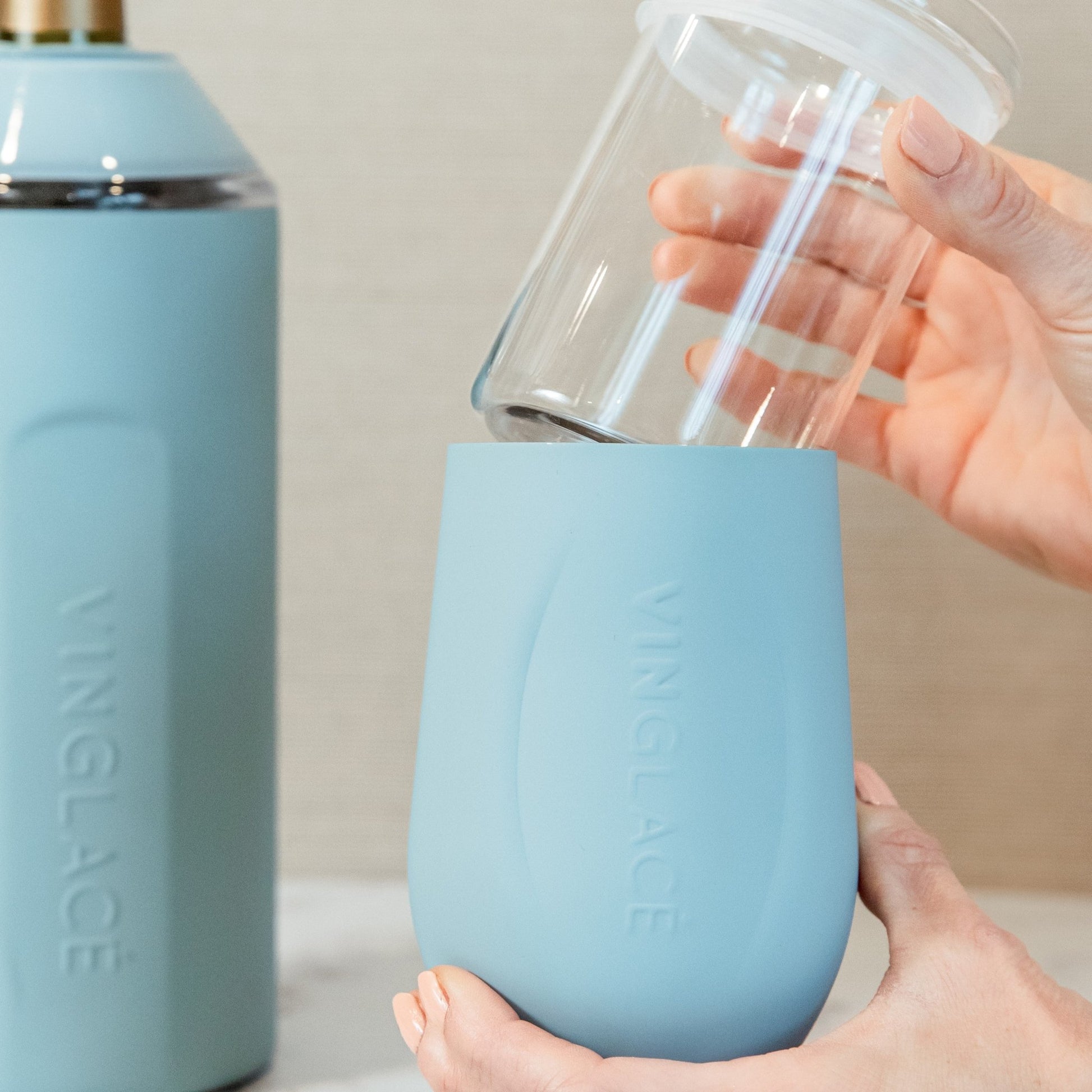 Glass Lined Wine Glass - themonogram manor 