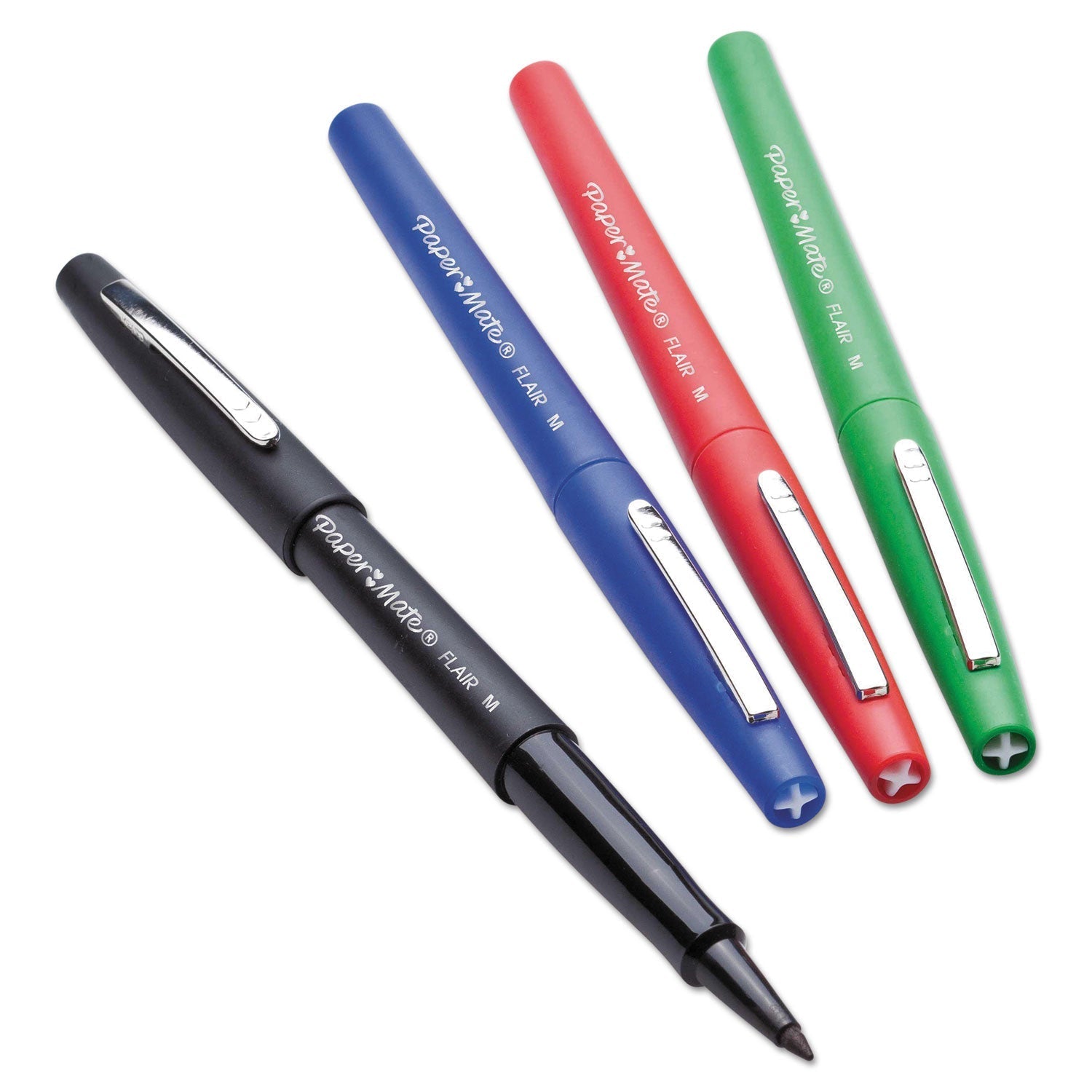 Paper Mate Point Guard Flair Felt Tip Porous Point Pen, Stick, Bold 1.4 mm, Red Ink, Red Barrel, 36/Box - themonogram manor 