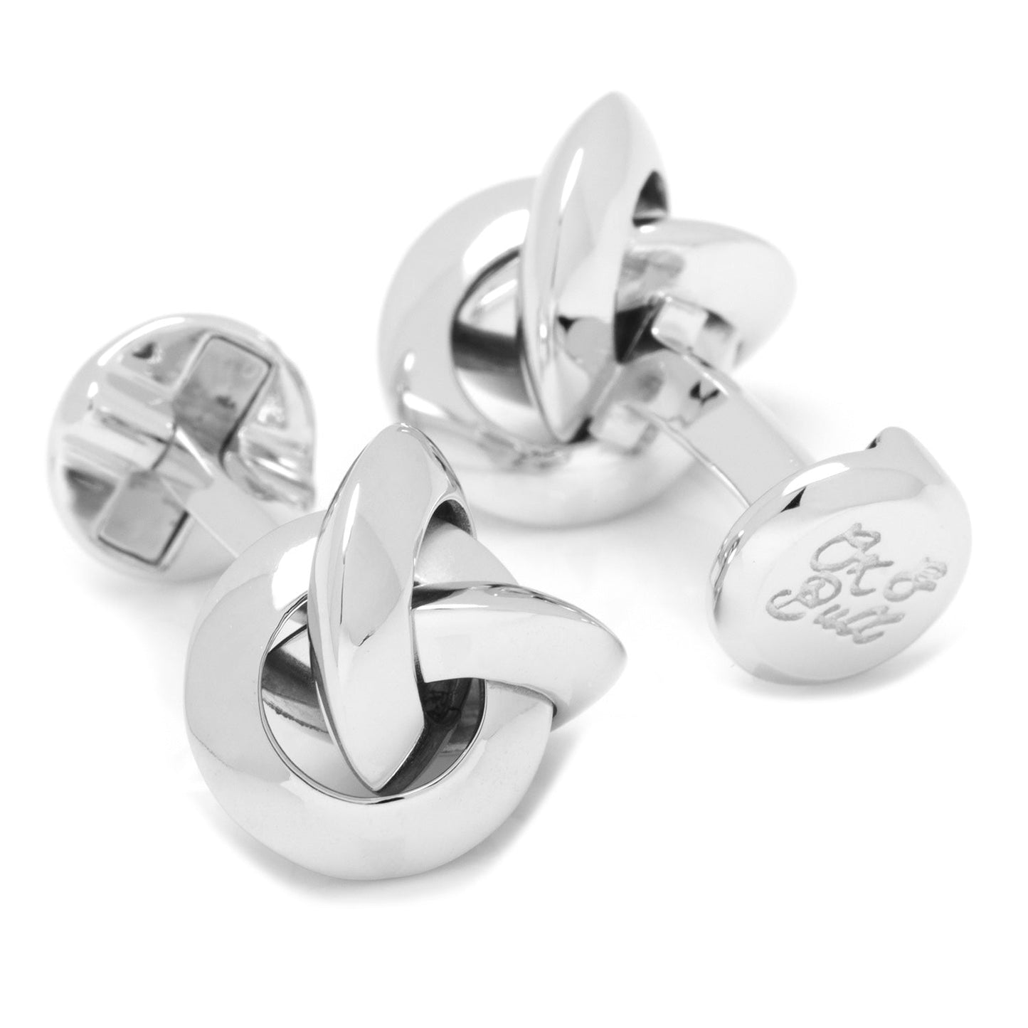 Sterling Silver Knot Cufflinks - themonogram manor 