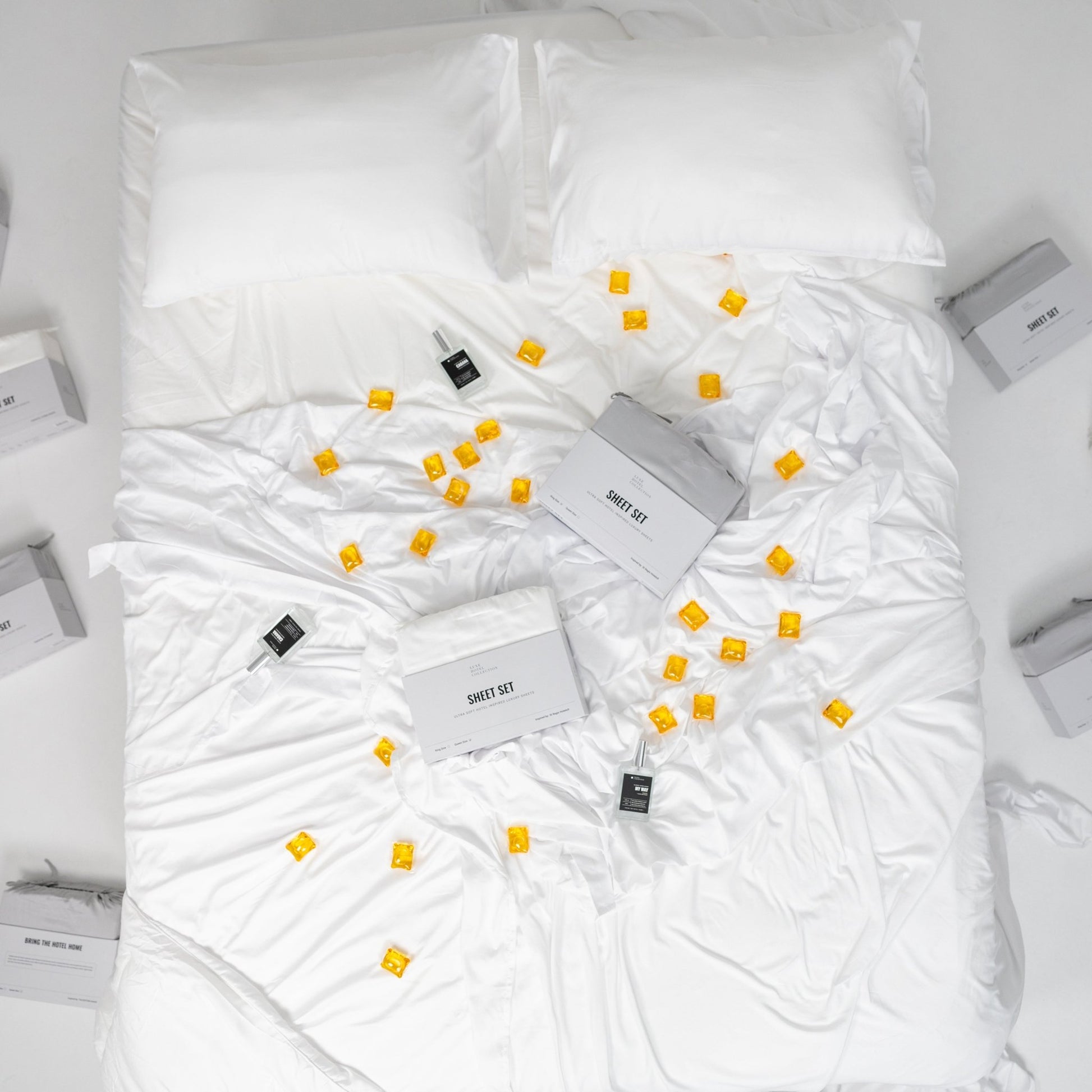 Sateen Cotton Nightfall Sheet Set - themonogram manor 