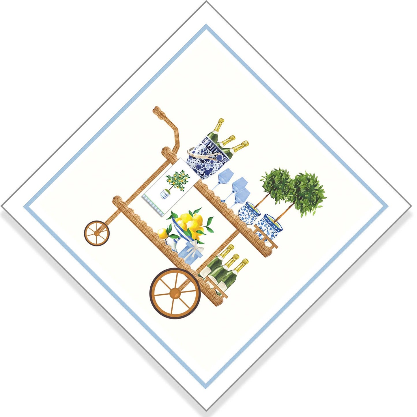 In Stock WH Paper Cocktail Napkin | Bar Cart - themonogram manor 