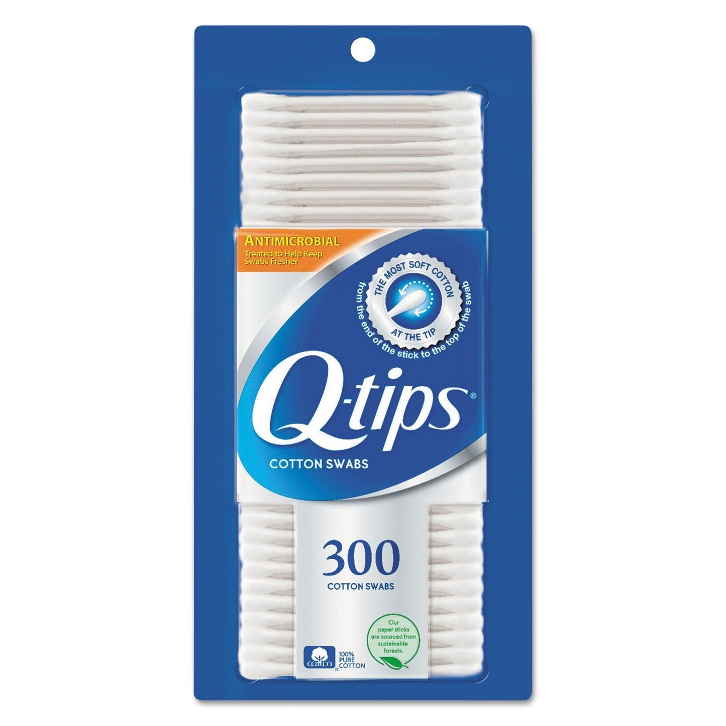 Q - tips Cotton Swabs, Antibacterial, 300/Pack, 12/Carton - themonogram manor 