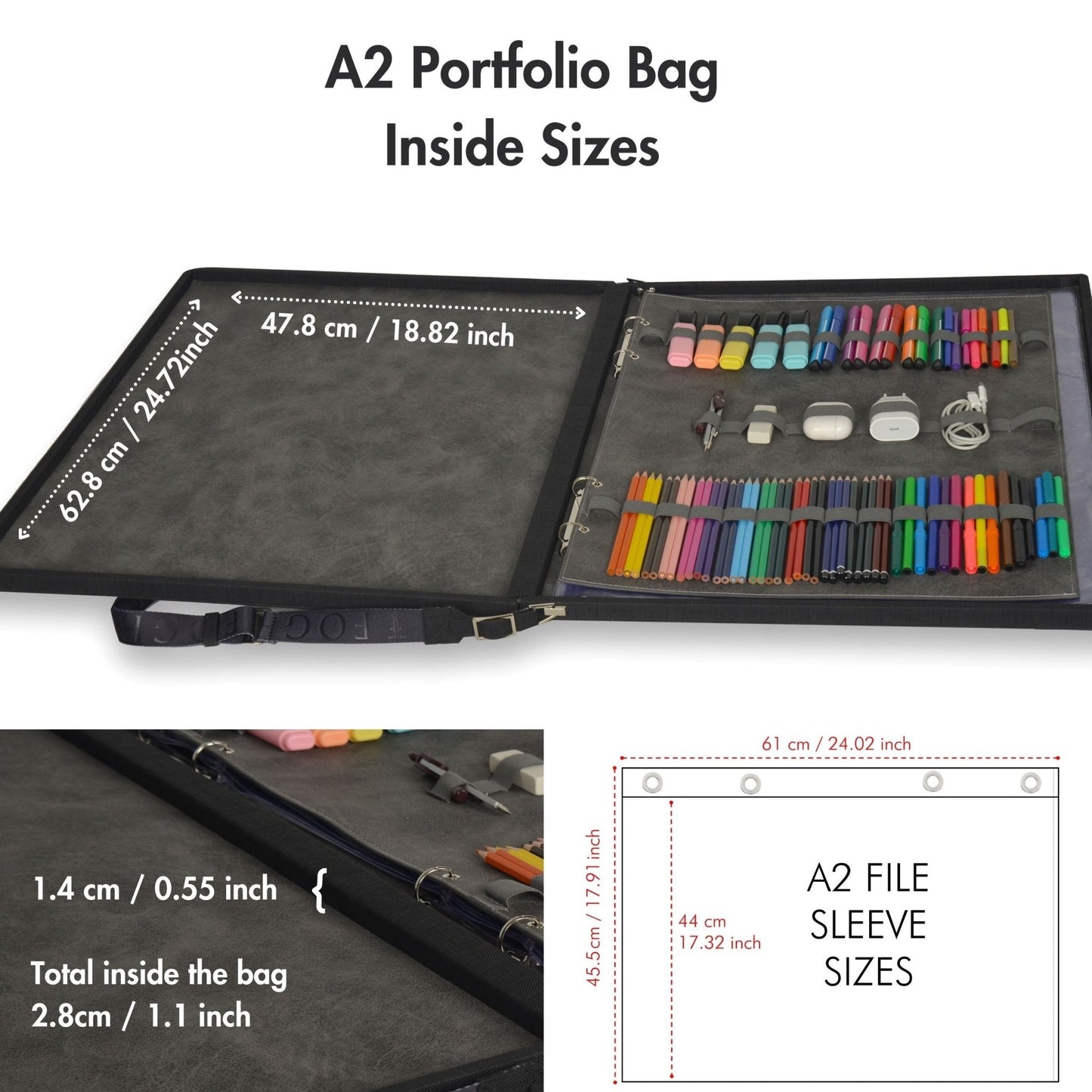 Leather Binder Leather Portfolio Gifts For Painters - Portfolio Binder - Art Supplies Organizer - themonogram manor 